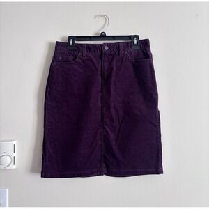 Vintage Y2K LL Bean Corudroy Skirt Purple Size 6 Outdoor Classic Pockets A Line